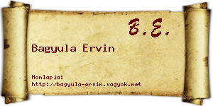 Bagyula Ervin névjegykártya